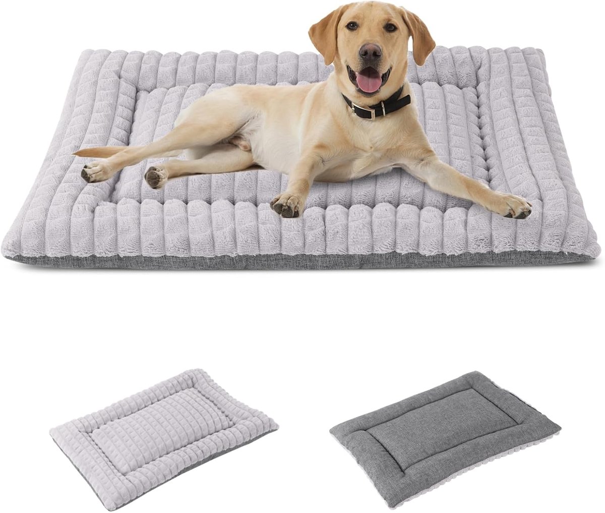 Hondenbed Mat - Huisdier Kussen - Comfortabel Rusten - Dubbelzijdig Wasbaar - 45x30cm - Grijs
