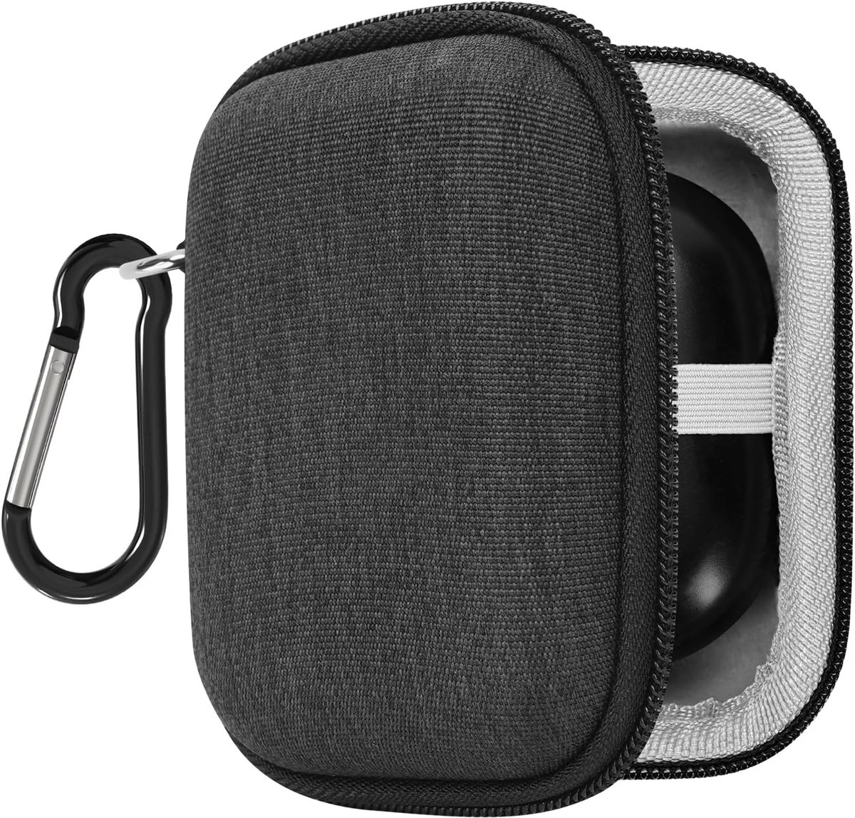 Hoofdtelefoon Hoes - Oordopjes Case - Draagbare Bescherming - Met Karabijnhaak - 9.6 x 8.2 x 5 cm - Blauw