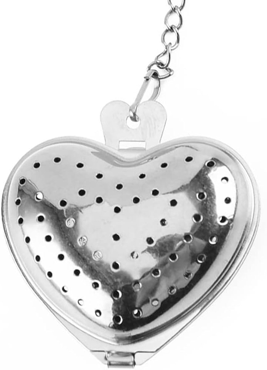 2x Thee ei - Hartje - Theefliter - Theezeef - Losse thee - Tea infuser - Thee zetten - Duurzaam - Ecovriendelijk - Geen theezakje - RVS - Keukenaccessoire - Jonyx