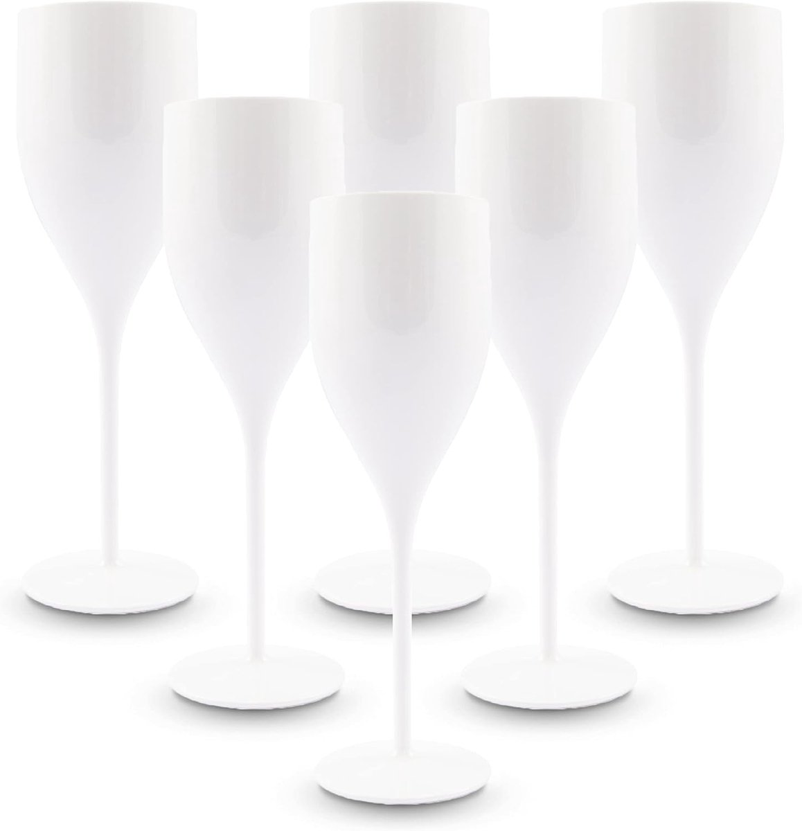 Set wijnglazen - Onbreekbare glazen - Feest en buiten - Italiaans design - 18 cl - Wit