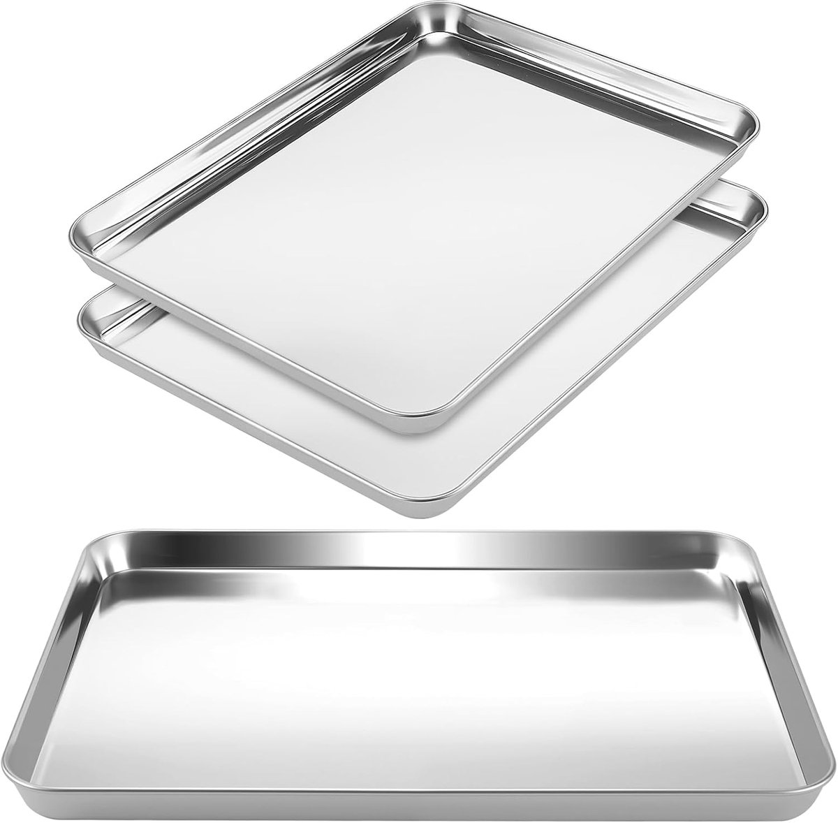 Bakplaat Set - Taartvorm Plaat - Bakken Keuken - Roestvrij Staal - 40x30 cm - Zilver