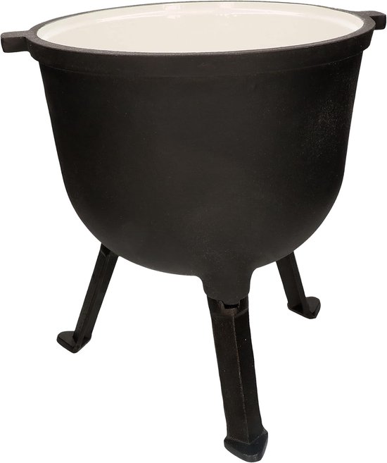 Gietijzeren Ketel - Grote Pan - Buiten Koken - Geëmailleerd Oppervlak - 10 Liter - Zwart — afbeelding 4