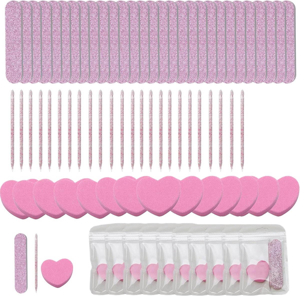 Manicure Set - Nagelverzorging Kit - Thuis Gebruik - Wegwerp & Draagbaar - 20 Sets