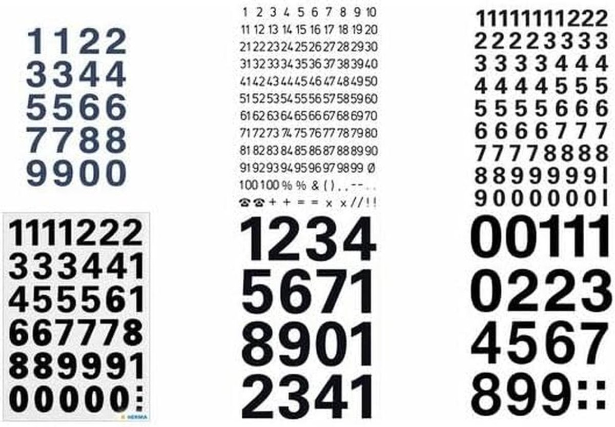 Nummer Stickers - Cijfer Labels - Sorteren Organiseren - Transparante Folie - 10 mm - Zwart
