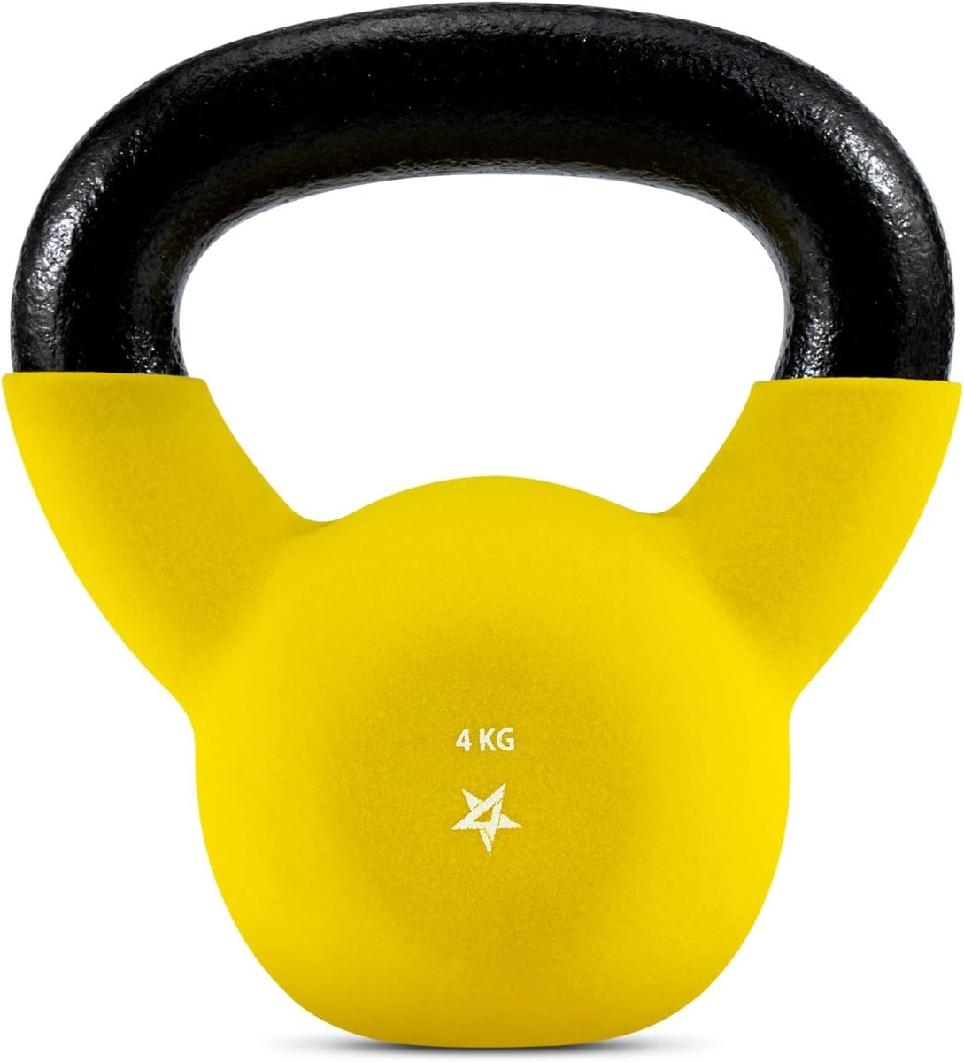 Neopreen Coated Kettlebell Gewichten Krachttraining - 4KG Geel met Handvat verstelbare kettlebell