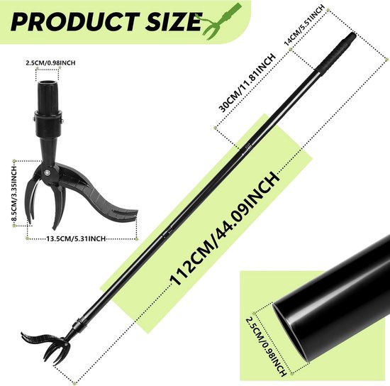 Handmatige Onkruidtrekker - Wieder Tuin Gereedschap - Moeiteloos Onkruid Verwijderen - Versterkte Stalen Klauwen - 113 cm Lange Steel — afbeelding 5