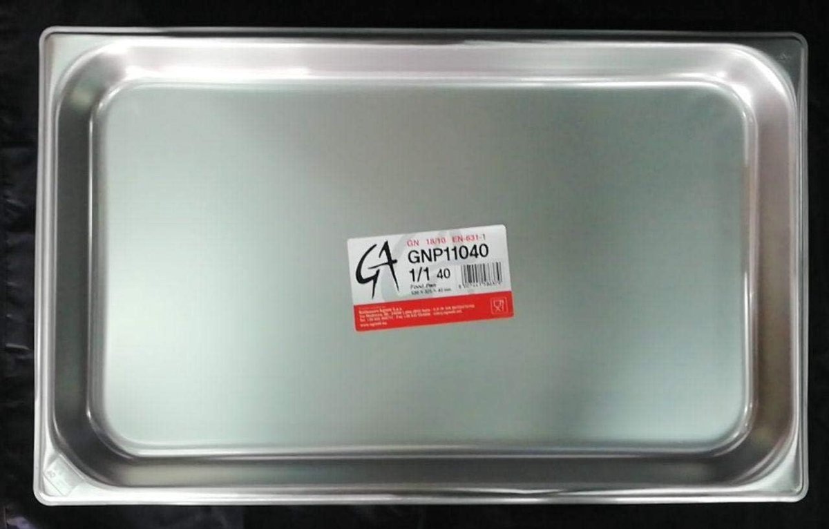 Gastronorm Bak - Roestvrijstalen Kom - Bakken Koken Serveren - Ovenbestendig Vaatwasserbestendig - 53x32.5x4 cm - Zilver