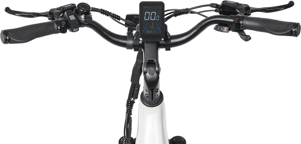 TTGO Z3 E-bike - 25 km/u - 27.5inch - 120km actieradius - 250W motor - 48V 15Ah accu - 70NM - wit thumbnail 4