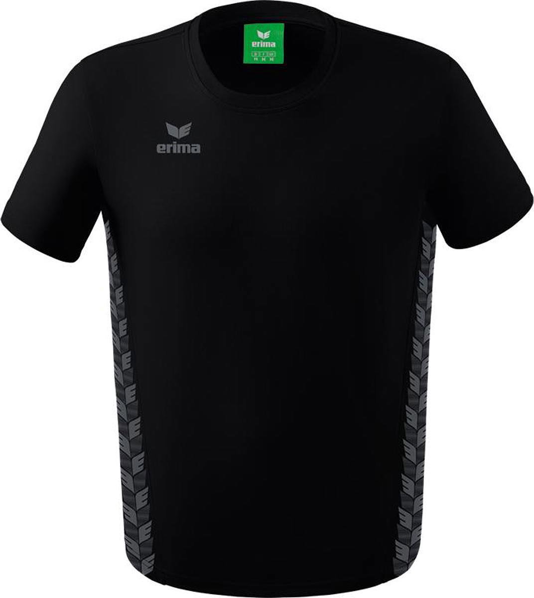 Erima Essential Team T-Shirt Kinderen - Zwart / Slate Grey | Maat: 128