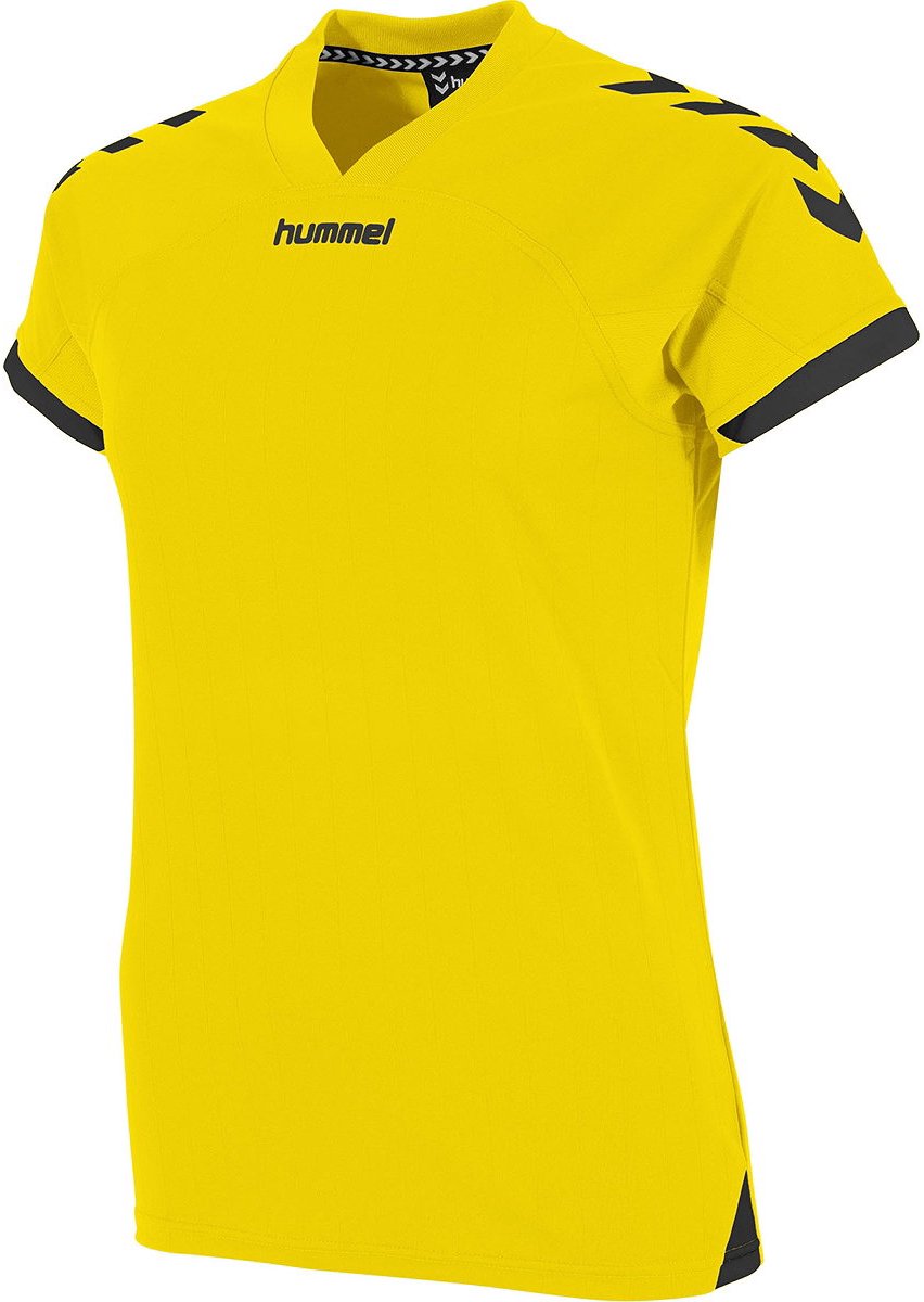 Hummel Fyn Shirt Korte Mouw Dames - Geel / Zwart | Maat: L