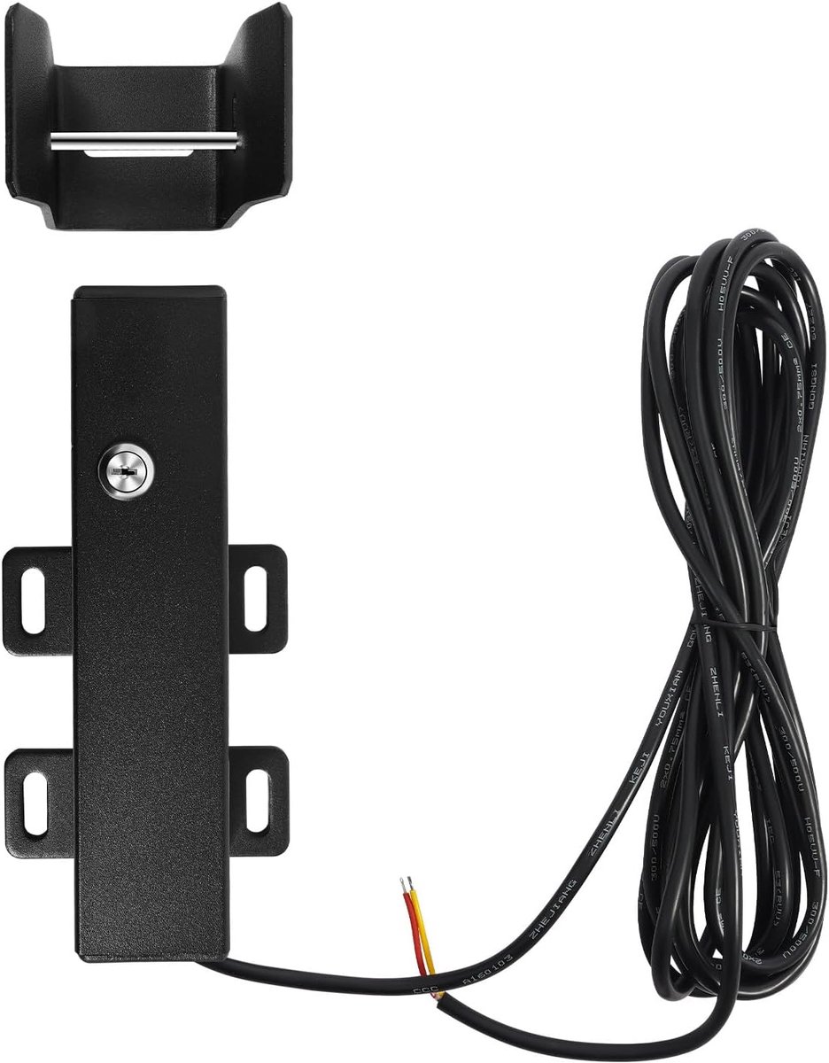 Elektrisch poortslot - Magnetisch slot - Toegangscontrole - Automatische vleugelpoort - 32 x 75 x 115 cm - Zwart