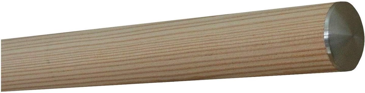 Lariks Leuning - Onbehandeld Hout - Trappen Veiligheid - Roestvrijstalen Afwerking - 70 cm Diameter 42 mm