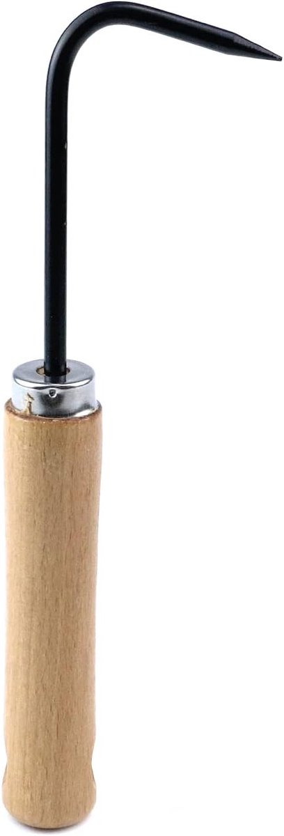 Onkruidtrekker Handgereedschap - Wortelverwijderaar Tuin - Effectief Onkruid Wieden - Roestvrij Staal Hout - 22.5cm Lengte - Natuurlijk Hout — afbeelding 5
