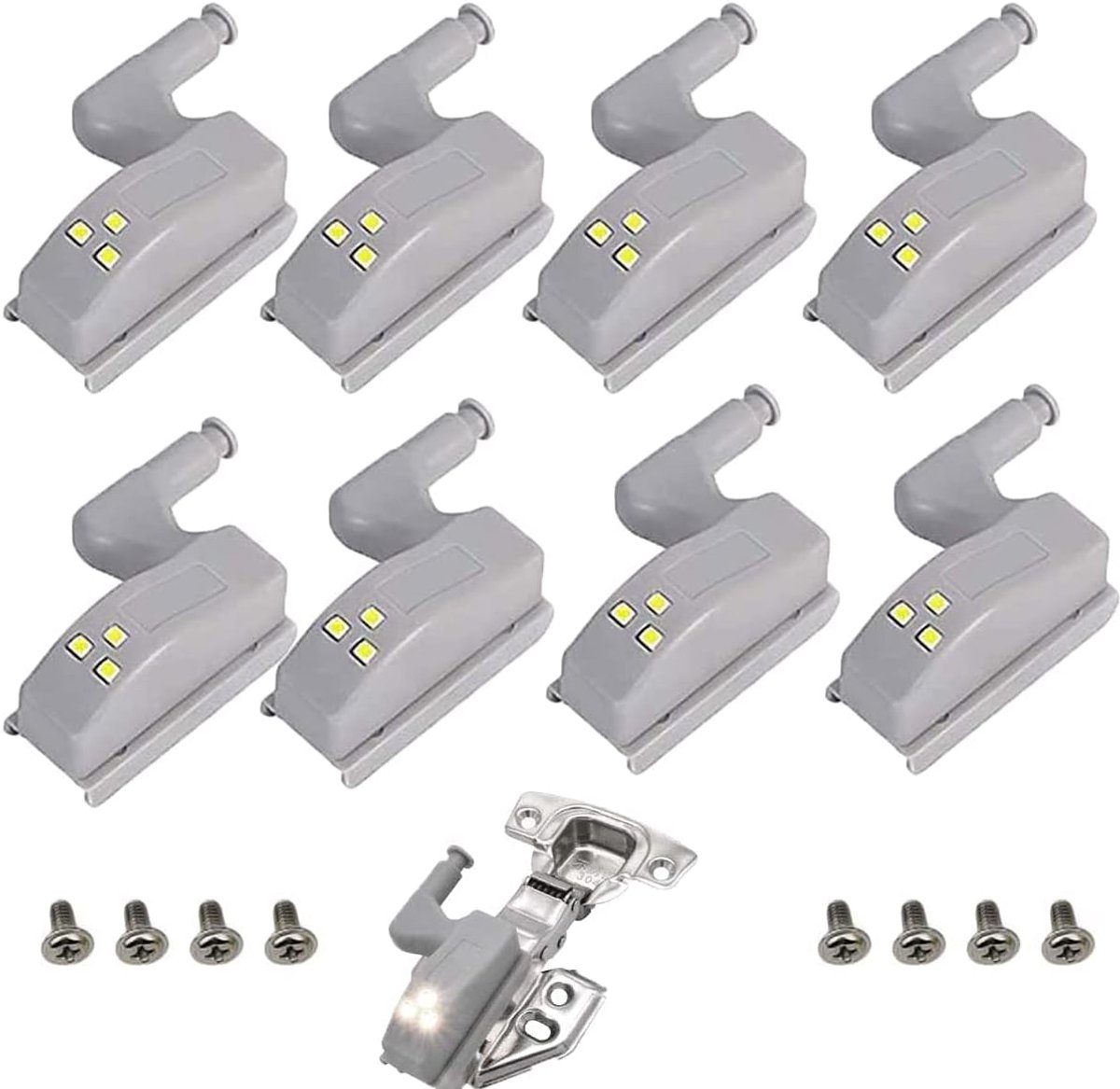 Kast Scharnier Licht - Keuken Lamp - Kast Verlichting - Automatisch Aan - 10 Stuks - Wit L