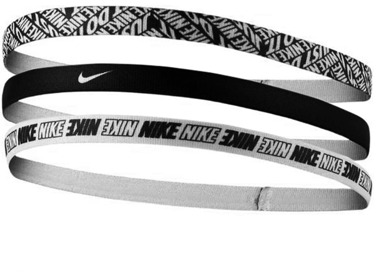 Nike Hairbands Printed Swoosh 3 Pack Zwart