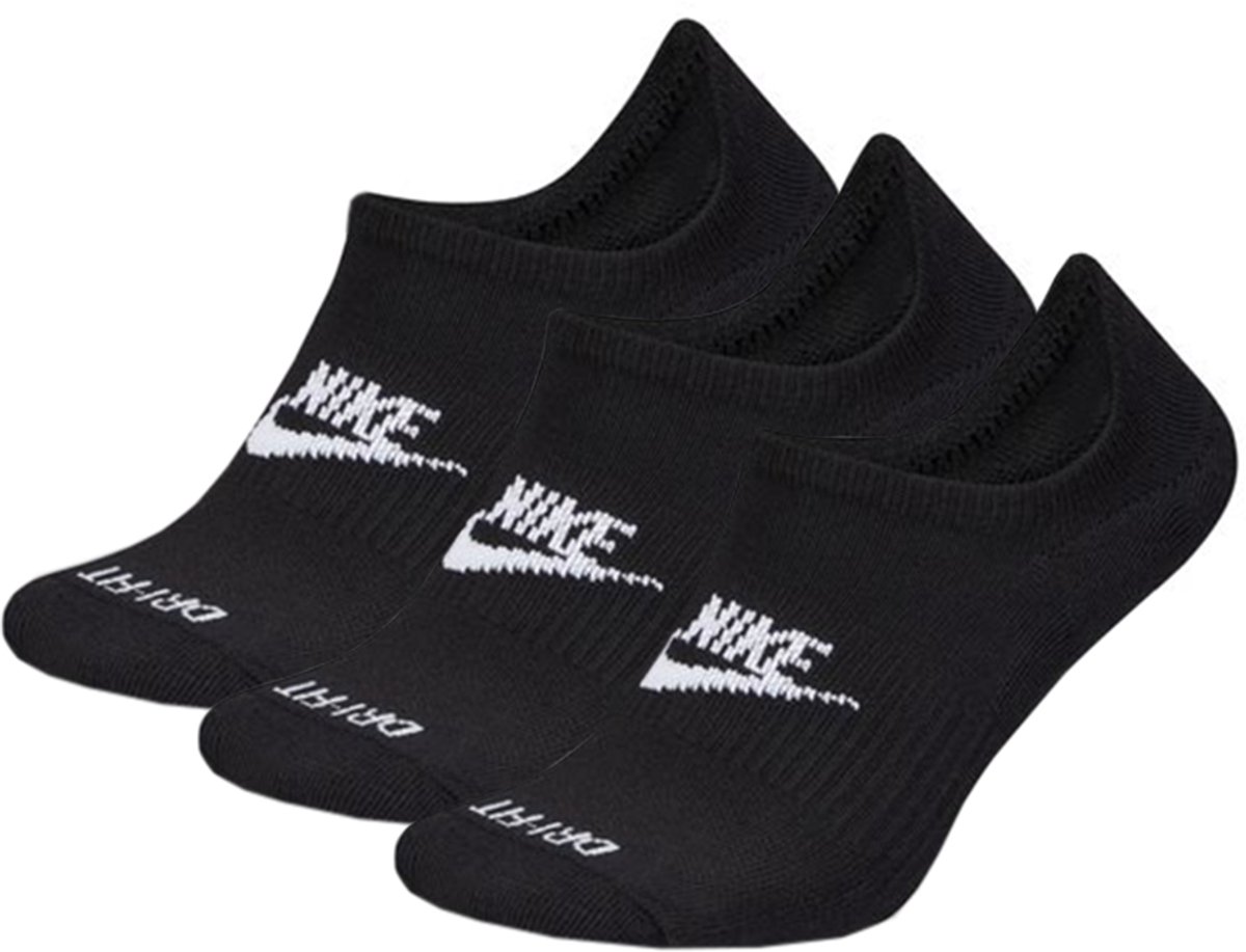 3 paar Nike Everyday Plus gedempte footiesokken Dri-Fit DN3314 Zwart