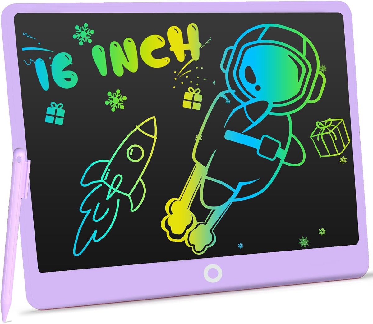 LCD Tekentablet - Schrijfbord Toverbord - Creatief Tekenen Leren - Oogvriendelijk Scherm Herbruikbaar - 16 Inch - Paars
