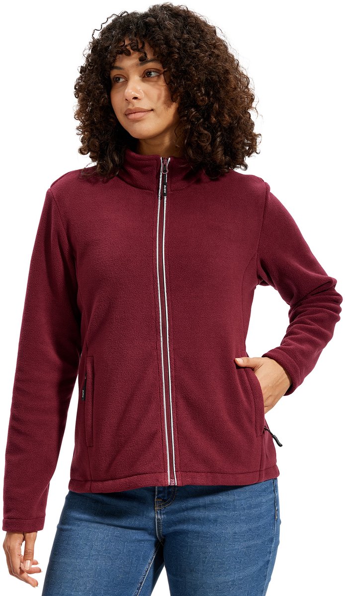 BUBW® Dames Outdoorjas Softshell Jas Winddicht & Warme Fleece Jas Tussenjas Outdoor Jas Dames Rood