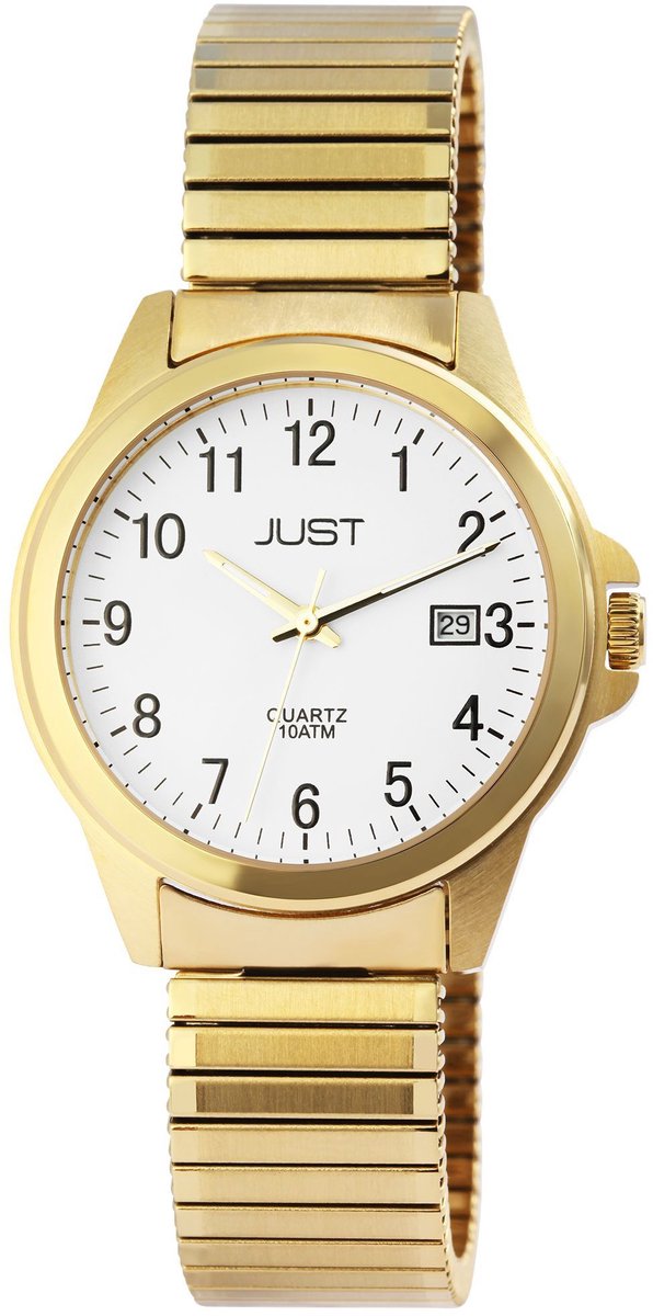 JUST Herenhorloge van roestvrij staal Roswin Just herenhorloge van roestvrij staal met trekband, 3 wijzers,