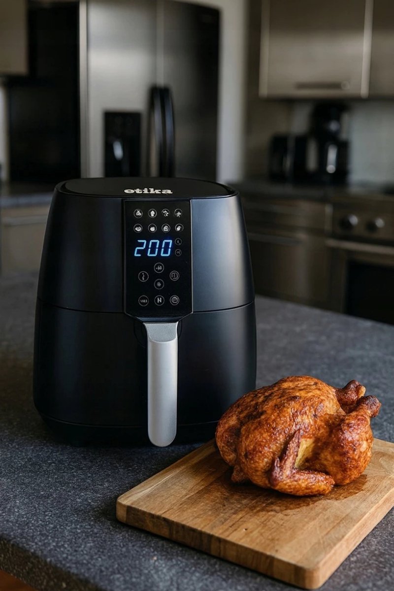 Etika Grote airfryer 4liter, Zwart
