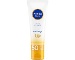 NIVEA SUN UV Anti-Age Q10 Zonnebrand Gezicht - SPF 50 - Zonnebrandcreme - Anti Rimpel Zonnecrème - 50 ml