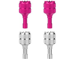 4Pcs Aluminium Drone Controller Sticks - Vervangingsjoysticks voor DJI Mini 3 Pro & DJI RC Smart Controller, Silver & Rose Red