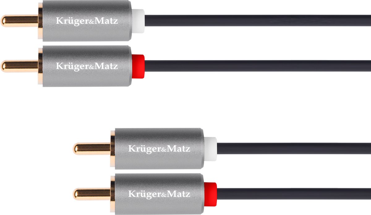 Krüger&Matz Basic Serie - RCA Kabel - 180 cm - Betrouwbare Audioverbinding - Solide RCA Wtyki