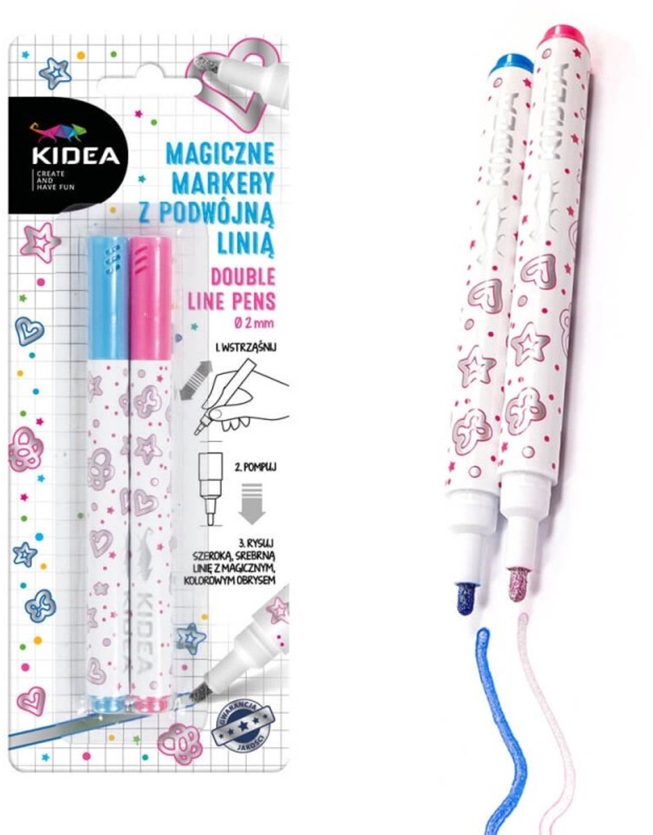 Kidea Glitterstiften Junior 15 Cm Blauw/roze 2 Stuks