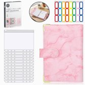 Waxels® Budgetplanner A6 – Budget Binder met Geldmapjes – Cash Envelopes – Marble Budget Agenda – Huishoudboekje – Financiële Planner met Ritsmapjes