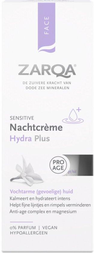 Zarqa Sensitive Nachtcrème Hydra Plus 0% Parfum