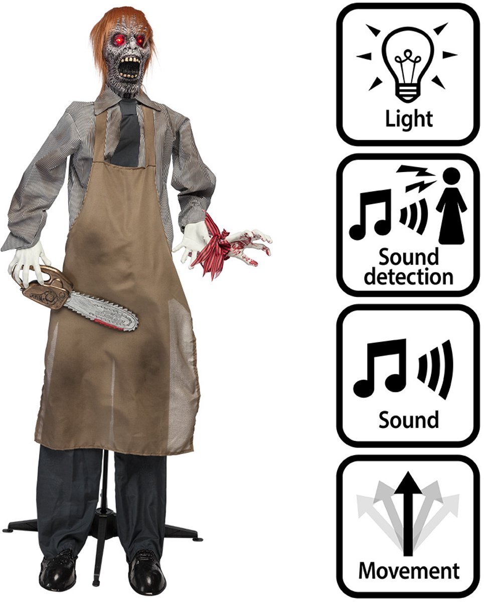 Boland - Decoratie Chainsaw Charlie - Horror - Decoratie - Halloween - Spookhuis - Interactief - Licht - Geluid - Beweging