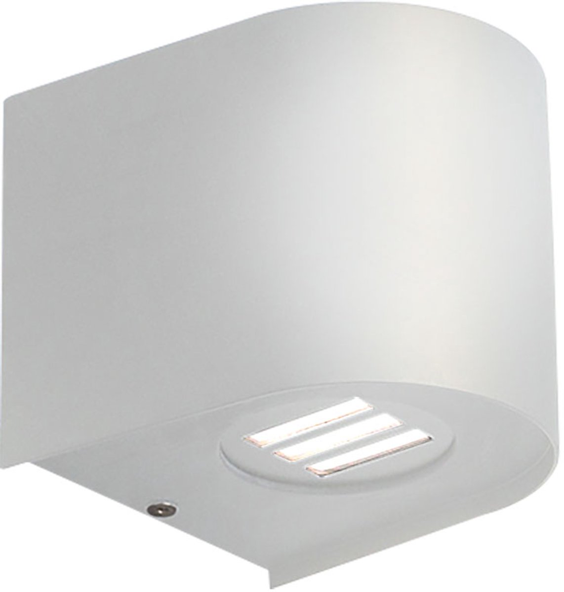 NOWA Buitenwandlamp wit Gevellamp Patio verlichting LED wandlamp, kunststof, 2W 400lm warm wit, LxBxH 10,5x11,7x10 cm
