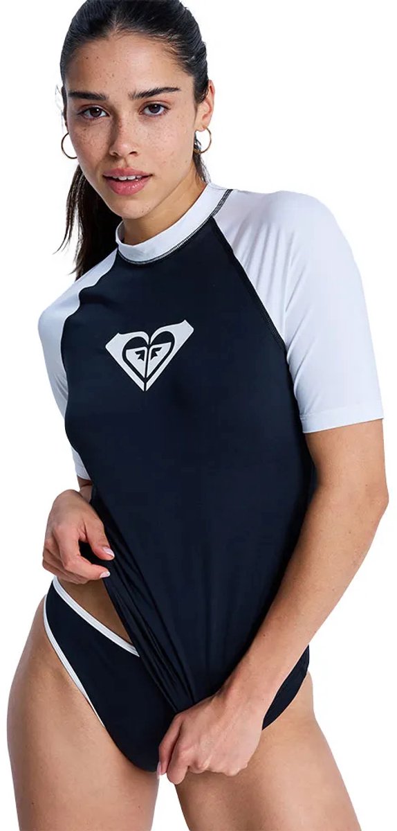 Roxy The Retro Essentials Korte Mouw Rash Guard Vrouw Antraciet