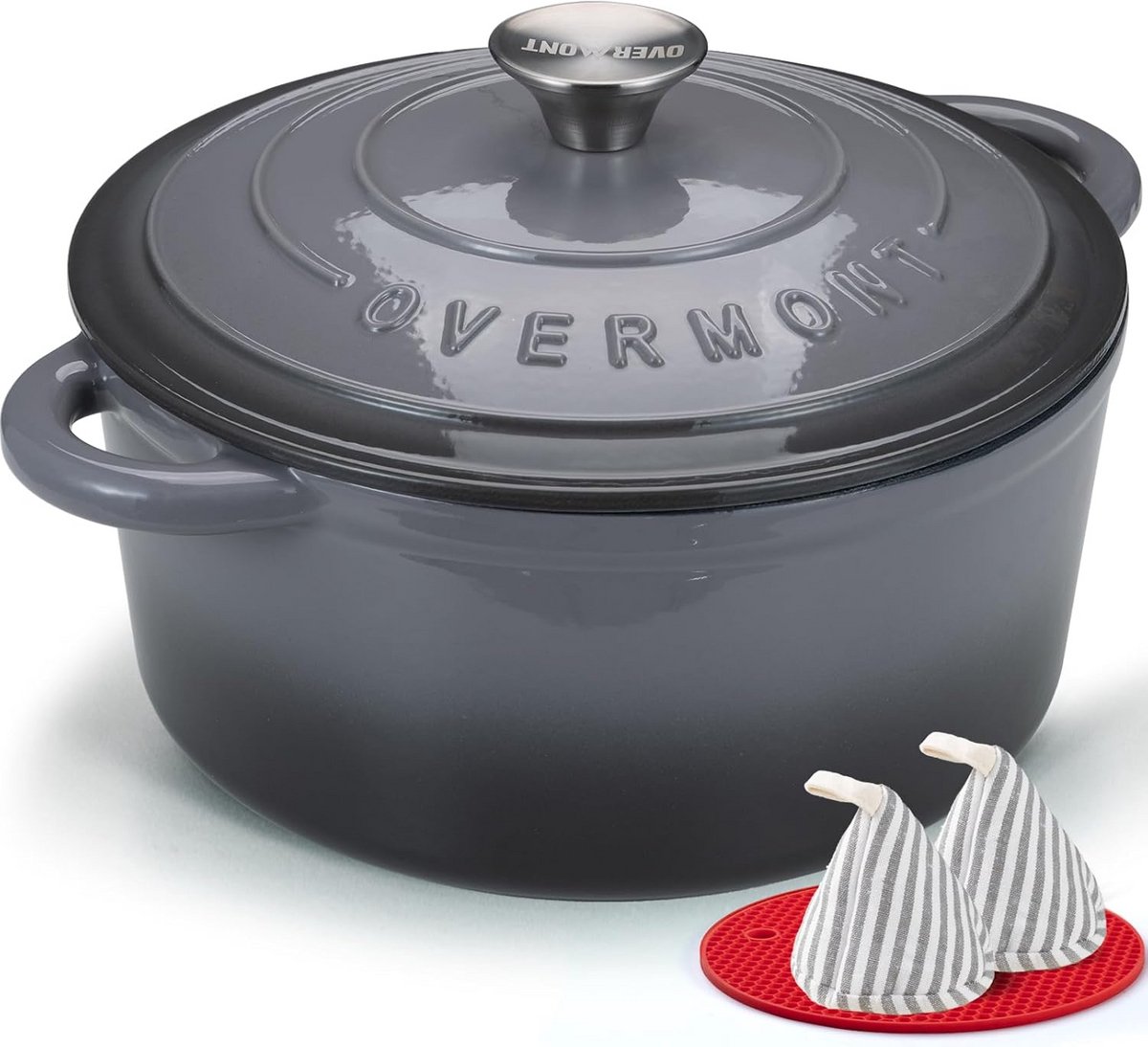 Gietijzeren Emaille Stoofpan 28 cm met Deksel en Kookboek voor Oven