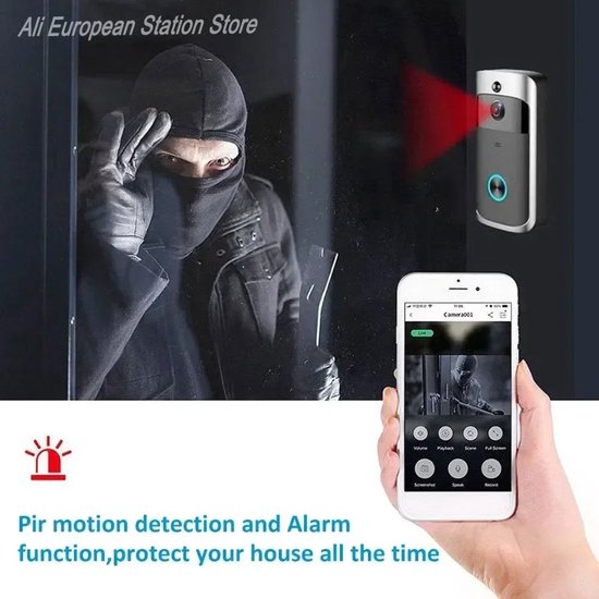 Zolara Deurbel met camera - Slimme deurbel - Draadloos - WiFi deurbel - HD Deurbel - Security doorbell - Zwart van Zolara — afbeelding 4