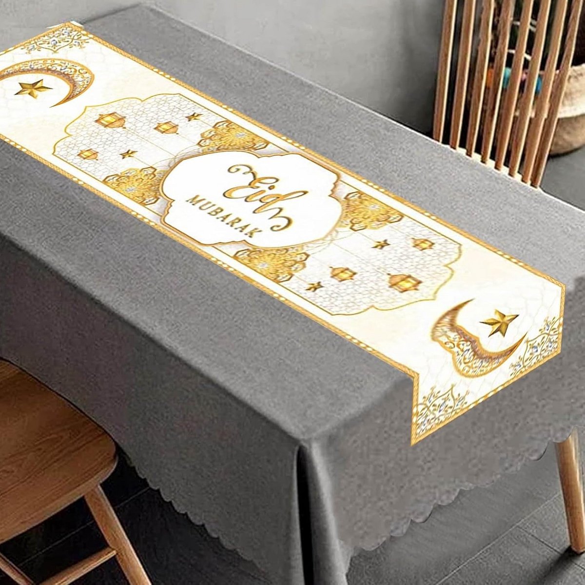 Feestelijke Tafelloper voor Ramadan en Eid Mubarak Decoratie