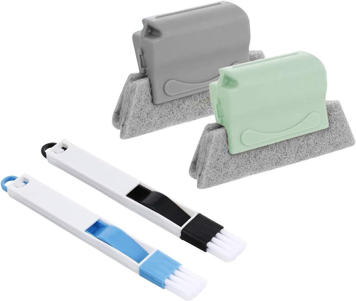 4-pack raamgroef reinigingsborstels voor raam, deurtrack, tegellijn & meer