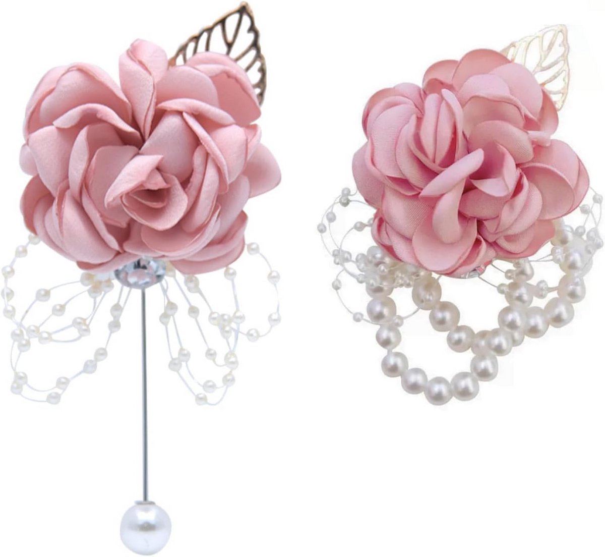 2 stuks Polscorsage voor Bruiloft en Bal- Polsband Bloem Armband