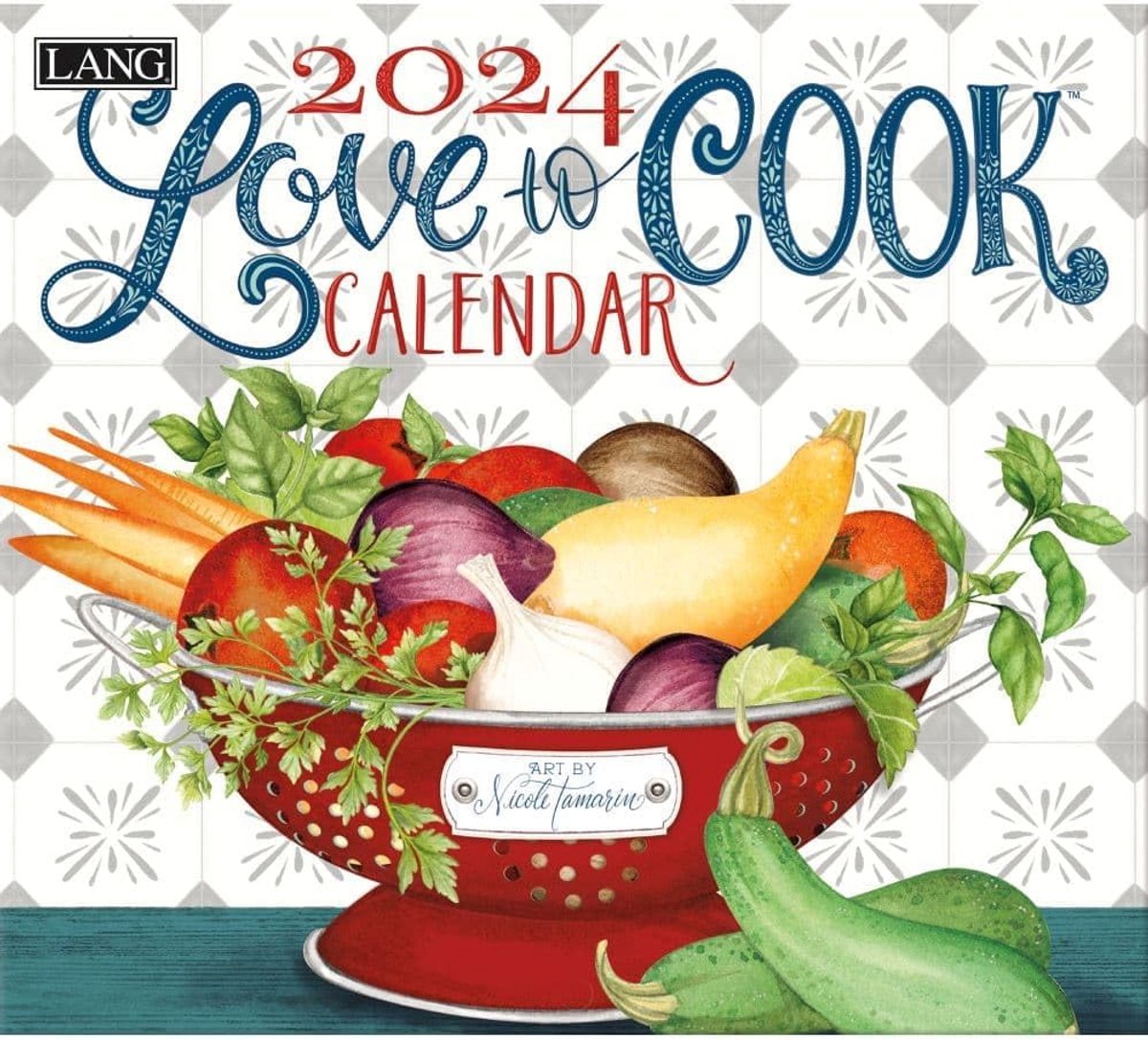 Mooie Kookkalender 2024 met Chef Illustraties - Grote Wandkalender
