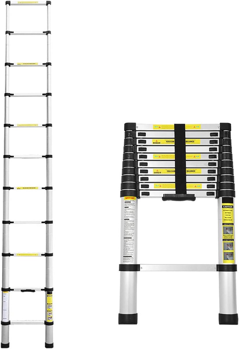 Inklapbare Telescopische Ladder 3,2 Meter Aluminium – Zware Belasting 150kg