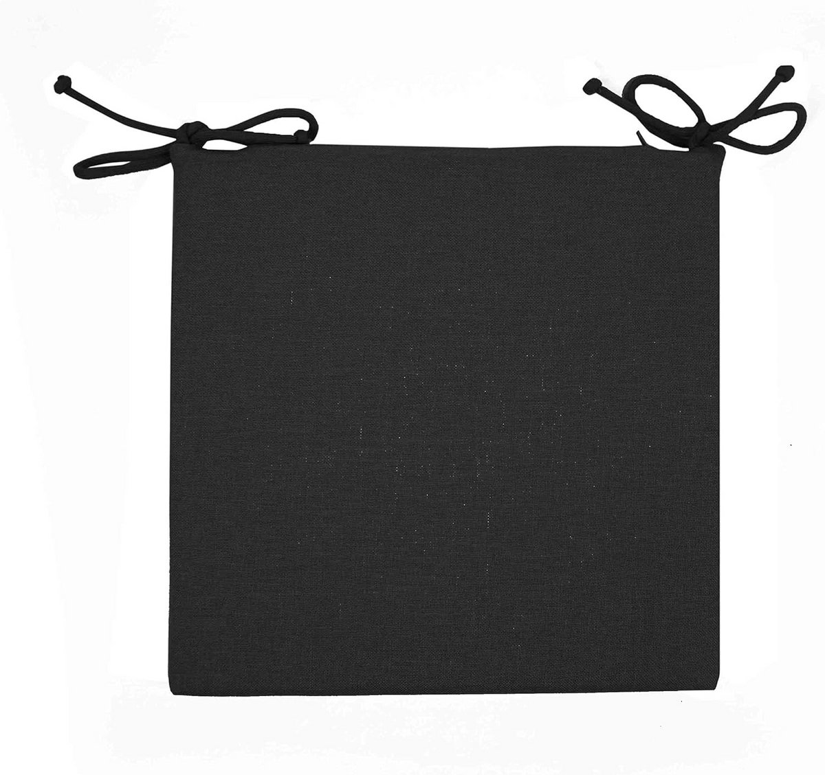 Set van 4 Zwarte Vierkante Stoelkussens (45x45cm) - Antislip en Handgemaakt