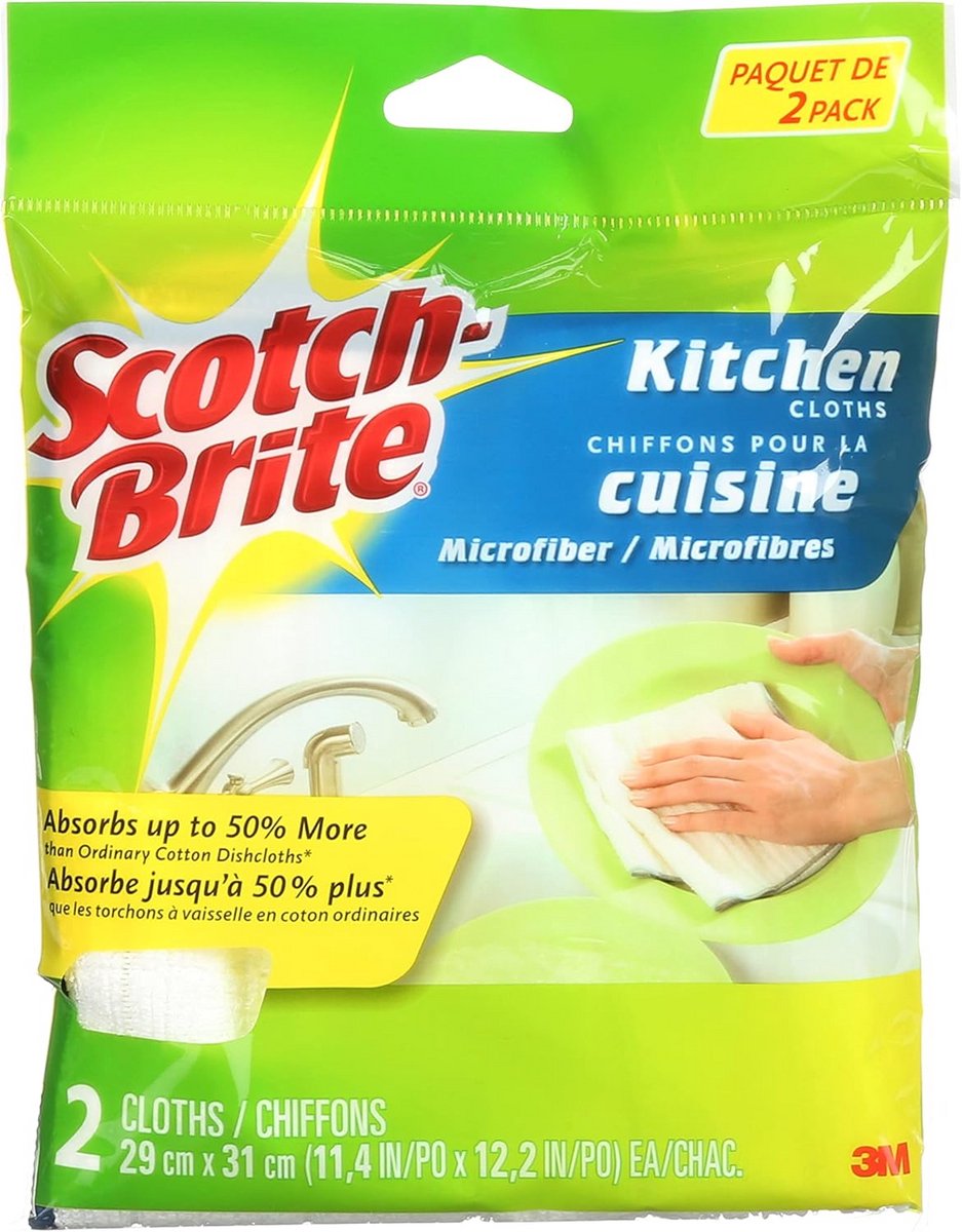 Microvezel Keukendoeken - Extra Absorberend & Pluisvrij - 2 Stuks (Wit)