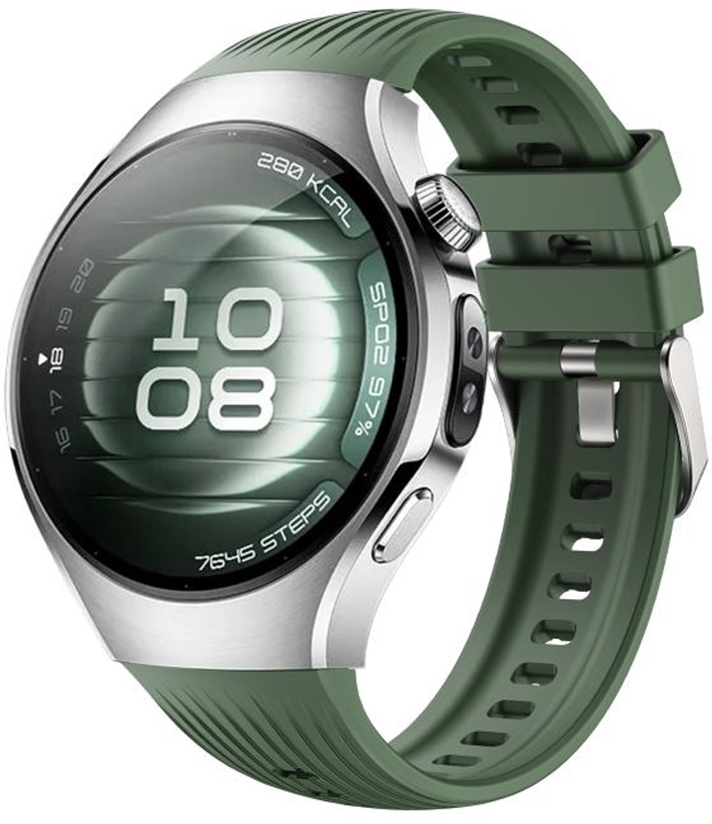 By Qubix - Siliconen bandje 'True Fit' - Donkergroen - geschikt voor Huawei Watch 5 - 46mm