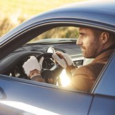 Gants de conduite en cuir de mouton marrin et ivoire pour écrans tactiles