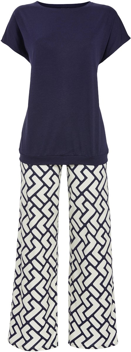 Ringella Chique nachtblauwe pyjama Ringella - Blauw - Maat - 40