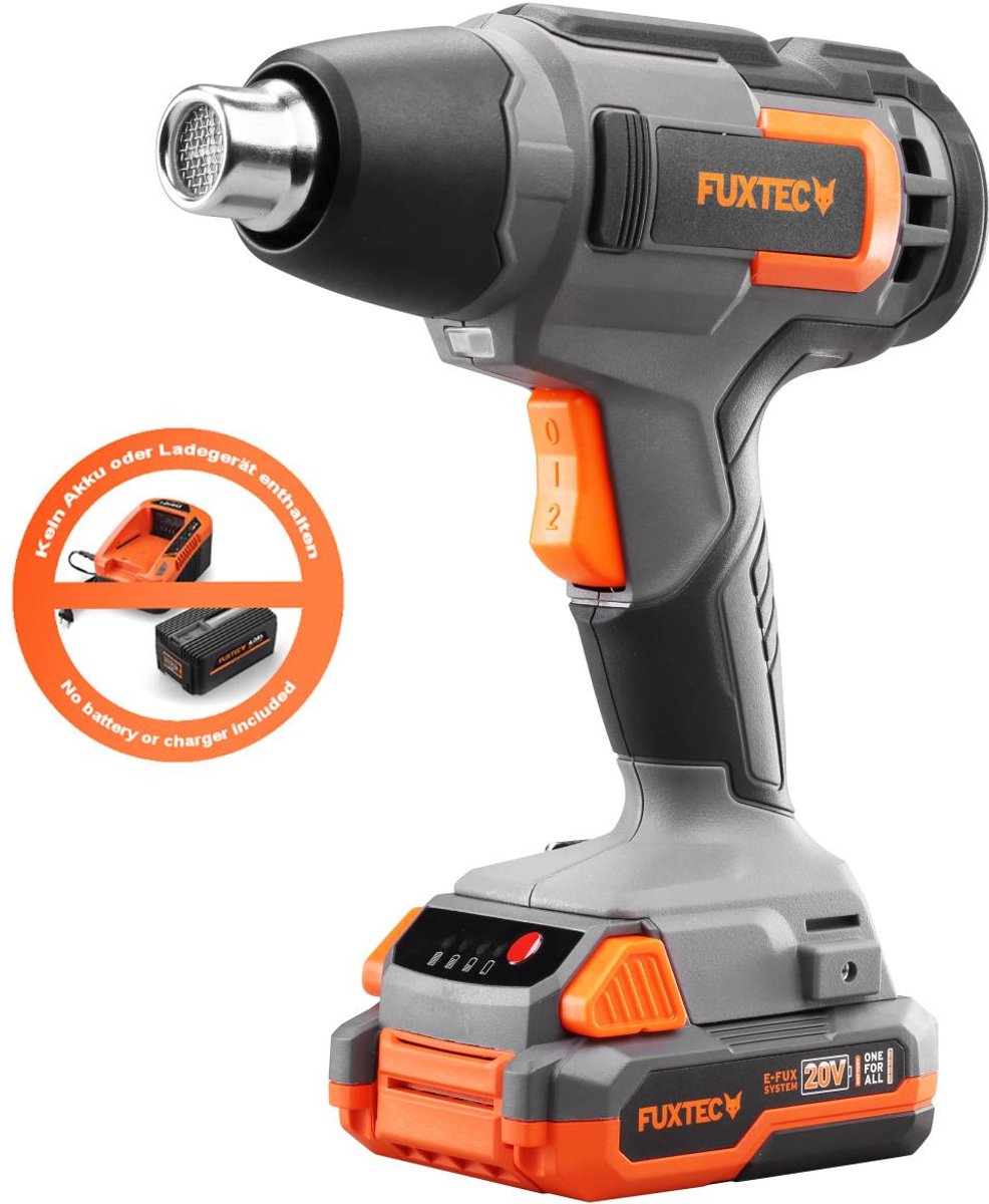 Verwarmingspistool op batterijen - FUXTEC FX-E1HLP20 - 20V 550 graden C, debiet 200L/min - Zonder batterij of oplader