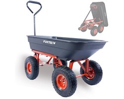 Tuinwagen - FUXTEC FX-KW2175 - 4 wielen, kipwagen, transport, 300 kg bouwplaats