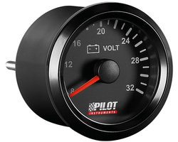Zwarte analoge voltmeter - 52 mm