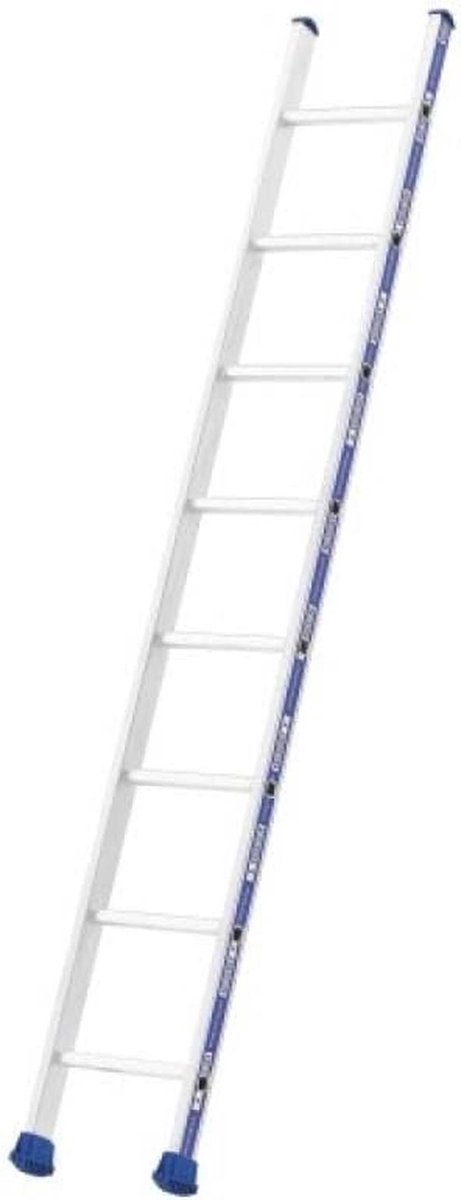 Aluminium Ladder - 12 Steps Ladder - Werkhoogte 4.4m - Lichtgewicht Aluminium - 3.00m Ingeschoven - Zilver Zwart