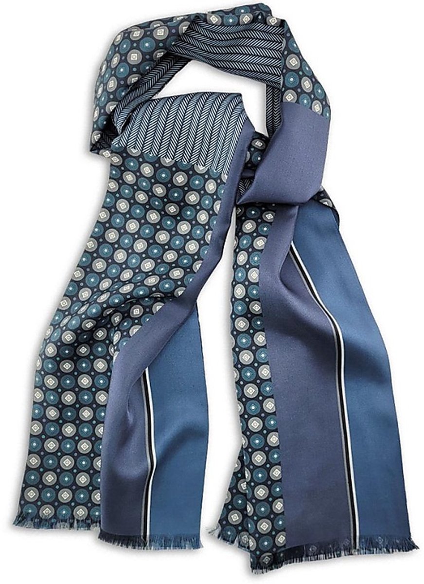 Sir Redman - Sjaals - herensjaal Jonnie - blauw / petrol / turquoise / wit